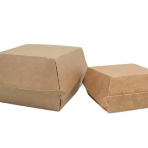 Ekologiczne pudełko kraftowe na burgera 15x15x9 cm, do serwowania jedzenia na wynos