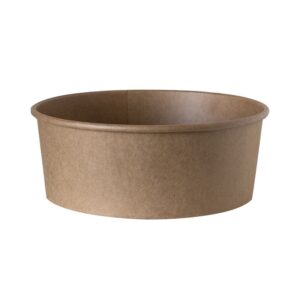 Miska papierowa Kraft 1300ml o średnicy 184mm, tłuszczoszczelna, idealna do dań na wynos.